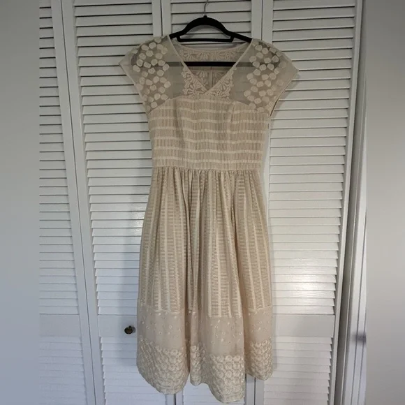 chinese dress ladies New Anthropologie Red "Rubied Lace Dress" by Moulinette Soeurs, Size 1   The Mustard Dandelion